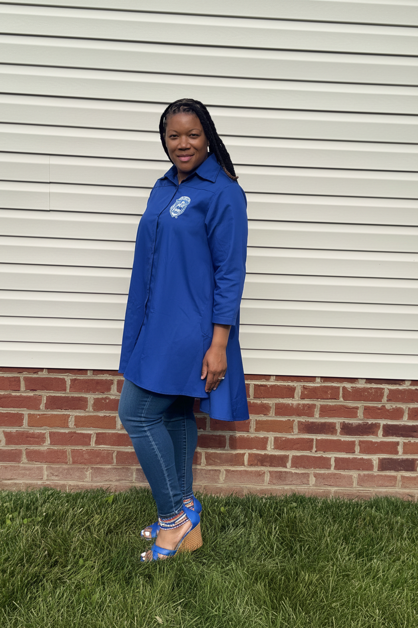 Zeta Phi Beta oversized hi low dress