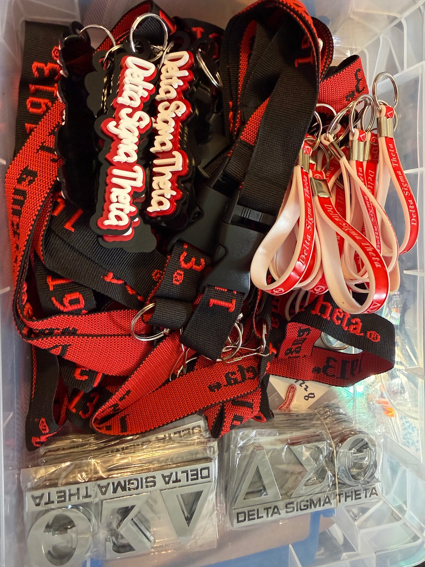Delta Sigma Theta car tags and key chains