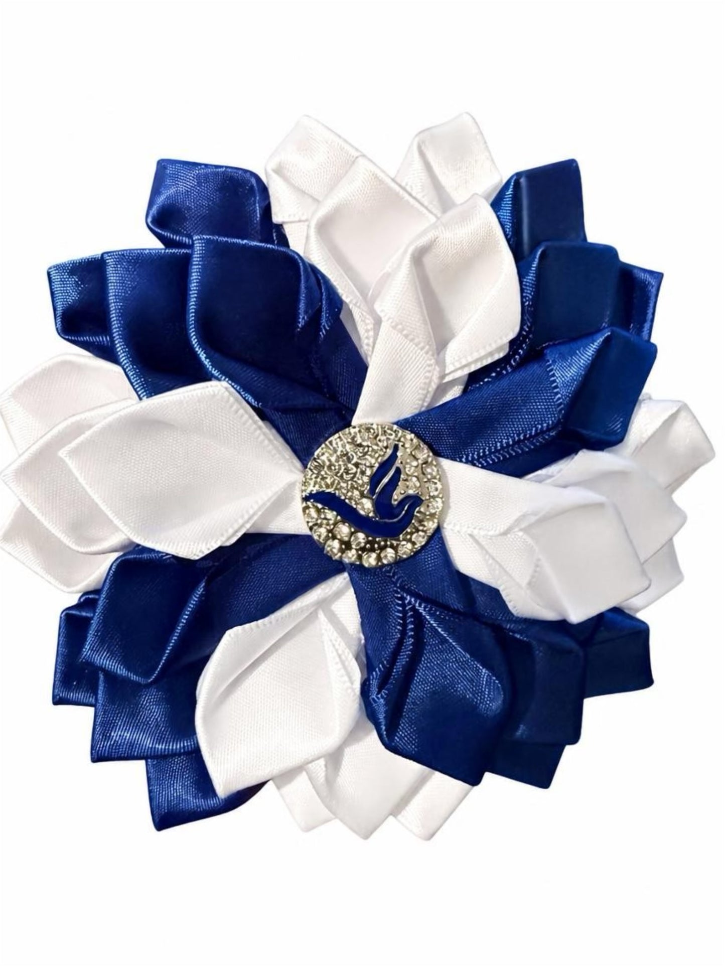 Flower blue and white brooch