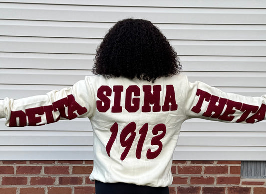Delta Sigma Theta Crimson and Cream Chenille Sweatshirt