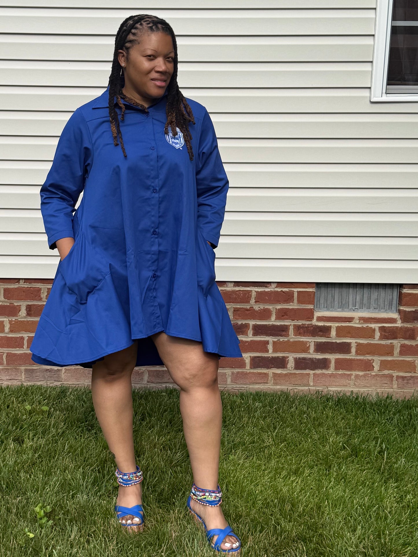 Zeta Phi Beta oversized hi low dress