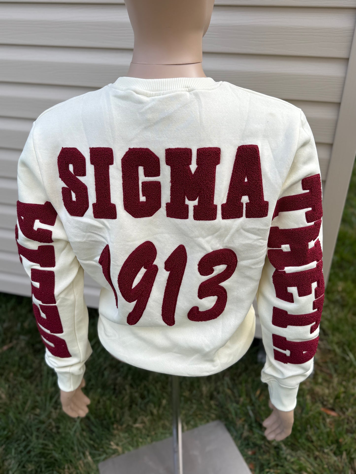 Delta Sigma Theta Crimson and Cream Chenille Sweatshirt