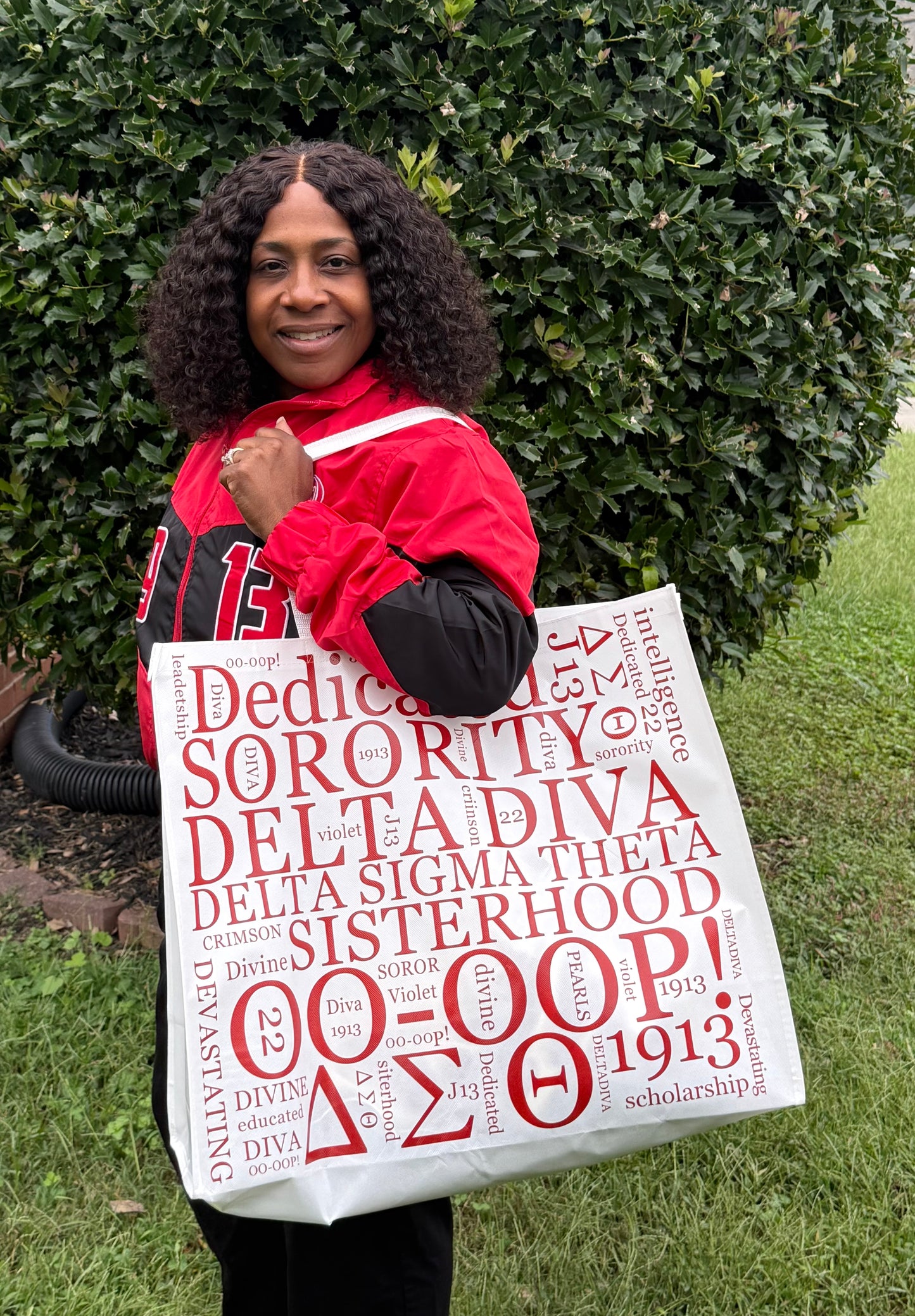 Delta Sigma Theta large shopping bag