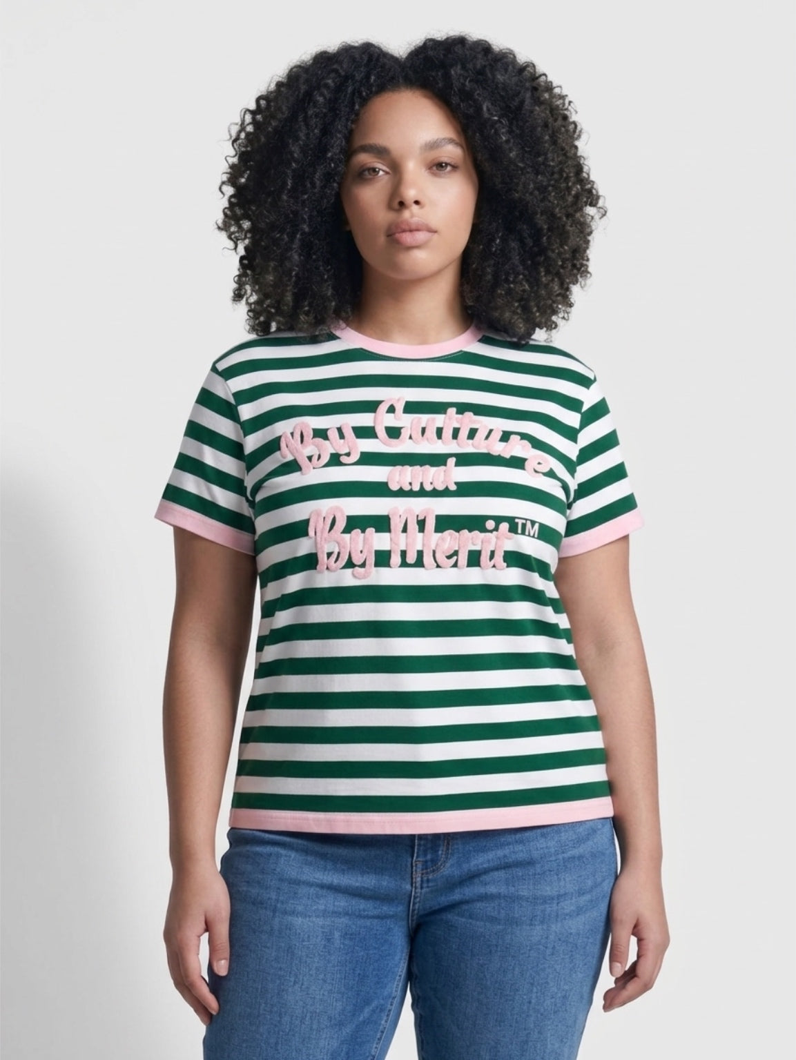 Green, pink and white by Merit shirt