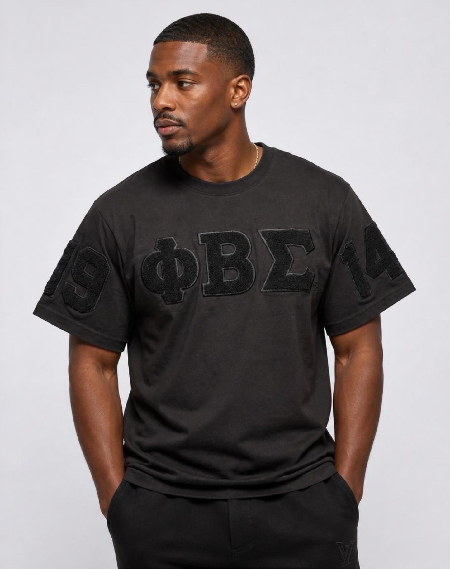 Phi Beta Sigma Black on Black chenille shirt