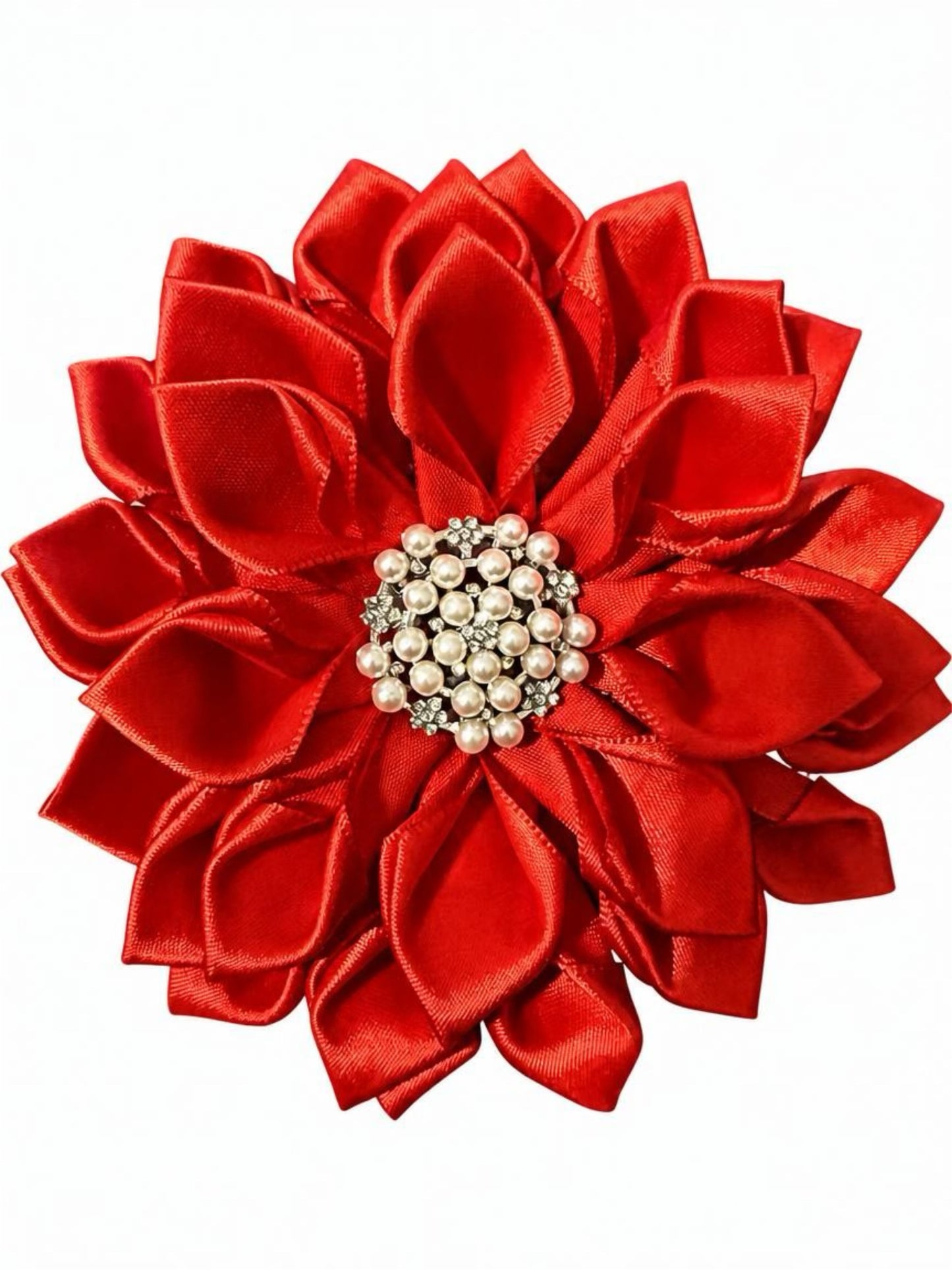Red flower brooch