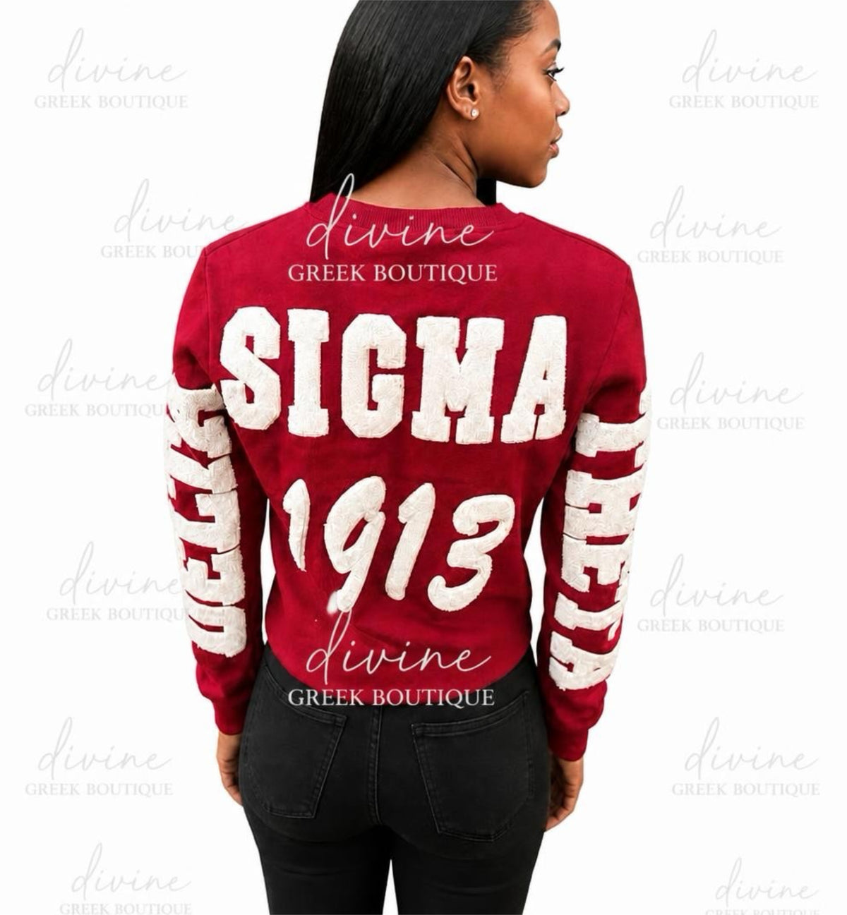 Delta Sigma Theta chenille unisex sweatshirt